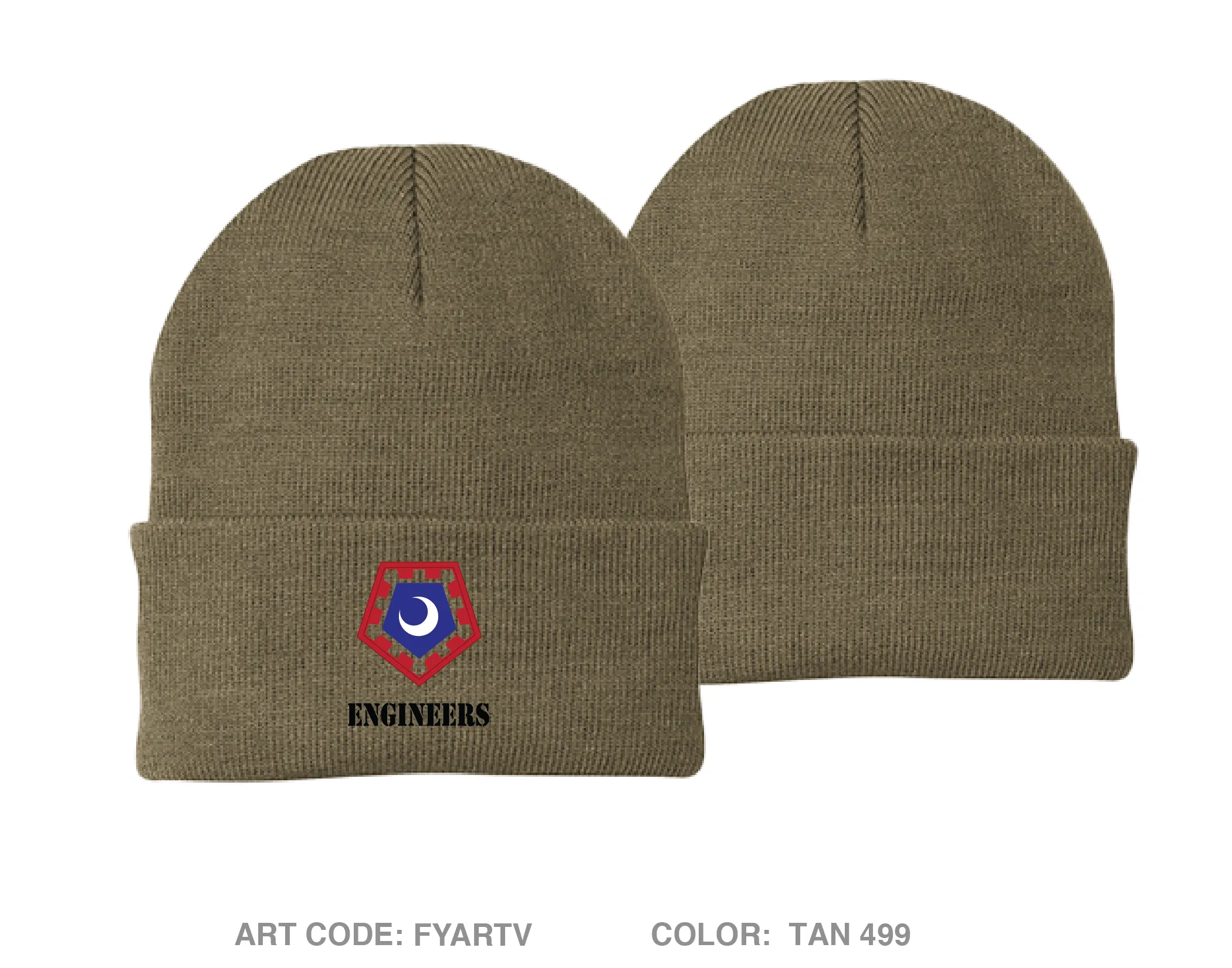 1222 Combat Engineer Company- Infantry Embroidered Knit Beanie - FYARTV