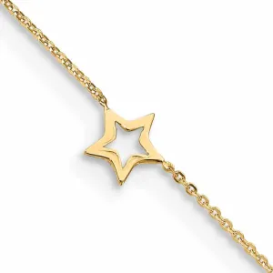 14k Gold Adjustable Star Anklet