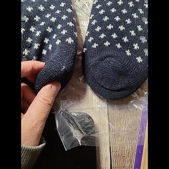 2 Pair Ladies Snowflakes Lined With Sherpa Slipper Socks Slipper Socks 9-11