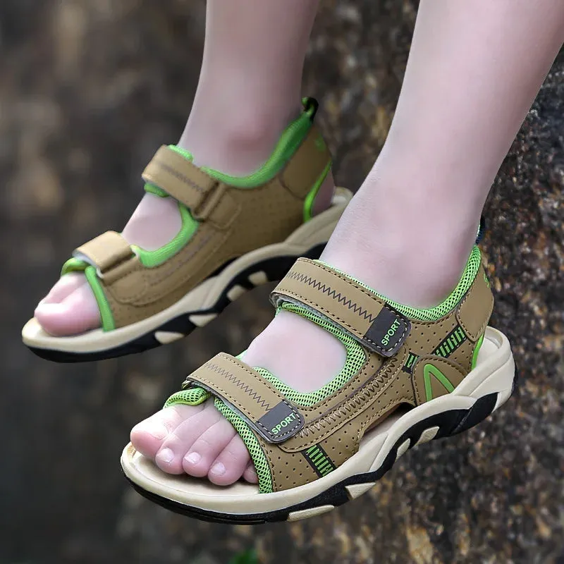 2021 Summer Kids Shoes Brand Closed Toe Toddler Boys Sandals Orthopedic Sport PU Leather Baby Boys Sandals Shoes