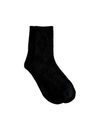 Angora fluffy socks in black