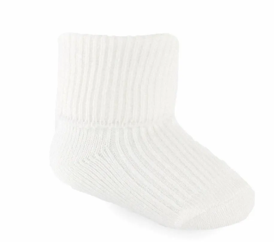 Baby Cream Cotton Turndown Ankle Socks