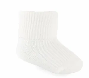 Baby Cream Cotton Turndown Ankle Socks