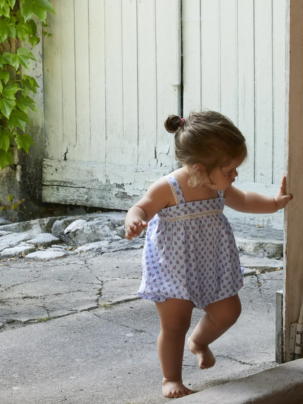 Baby Girls Antoinette Jumpsuit - Blue Bouquets