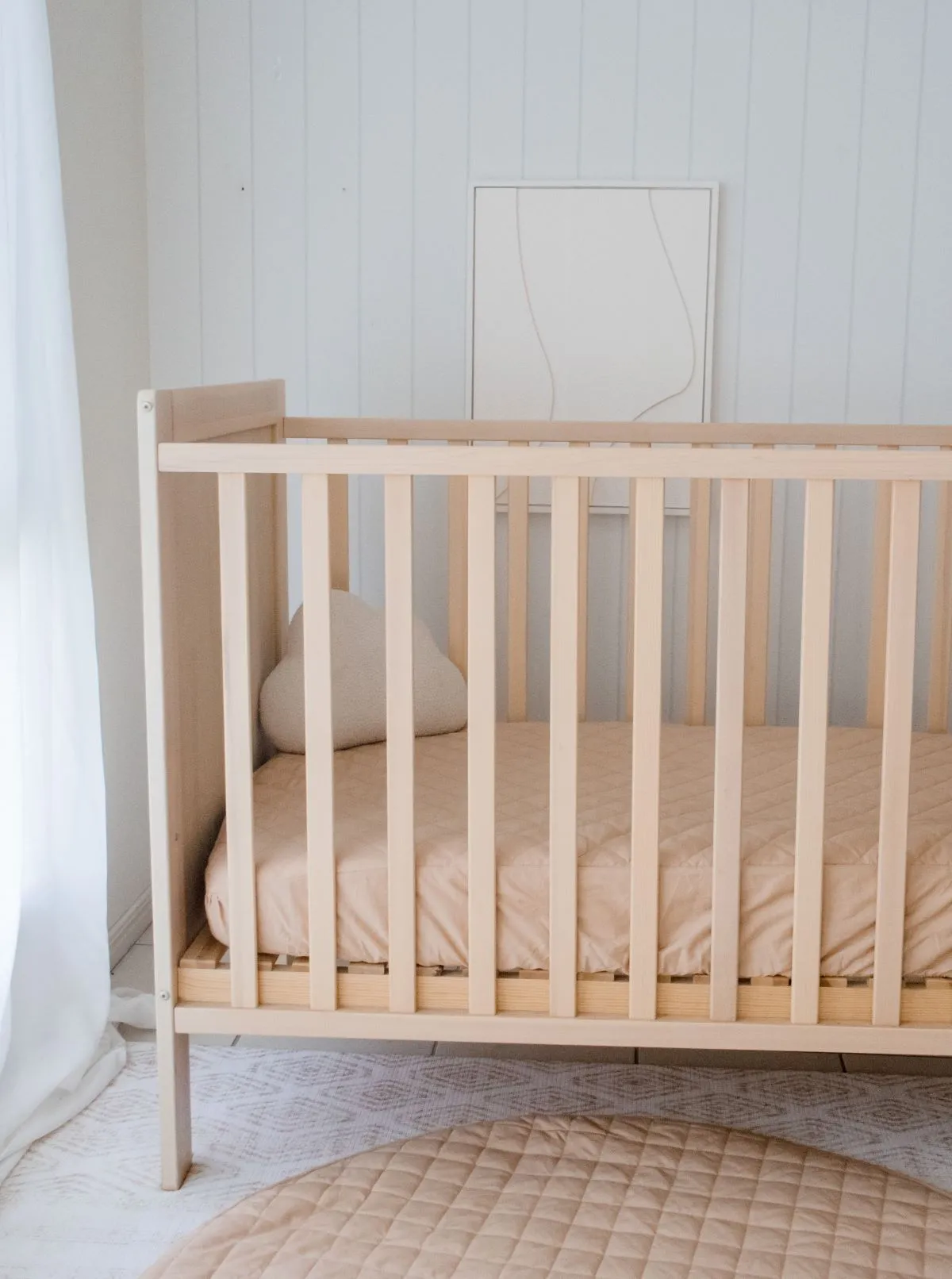 Bambella 2-in-1 Waterproof Cot Sheet & Mattress Protector | Nude
