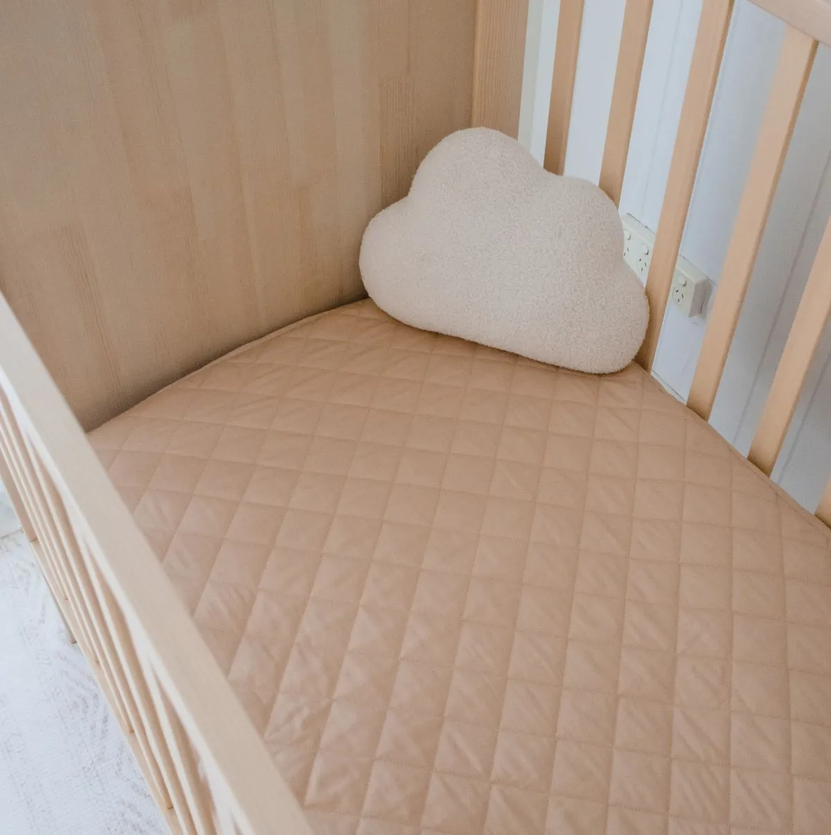 Bambella 2-in-1 Waterproof Cot Sheet & Mattress Protector | Nude