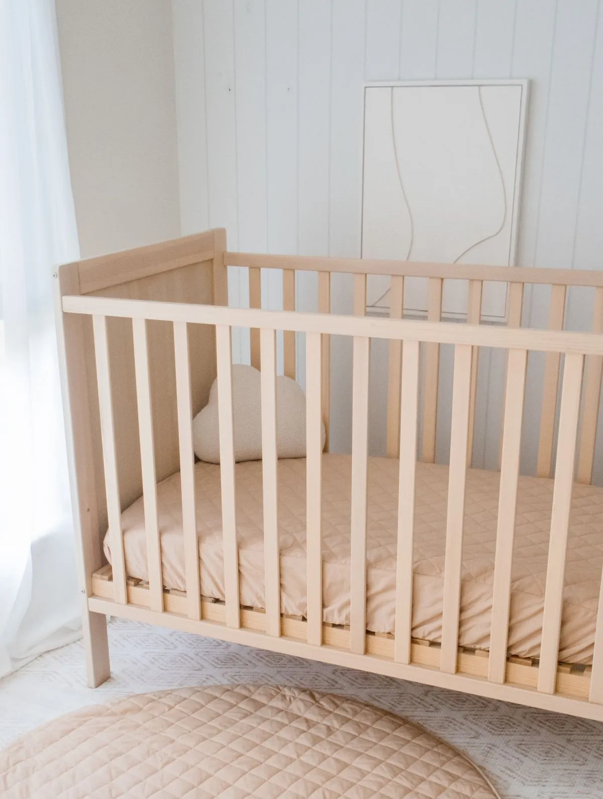 Bambella 2-in-1 Waterproof Cot Sheet & Mattress Protector | Nude