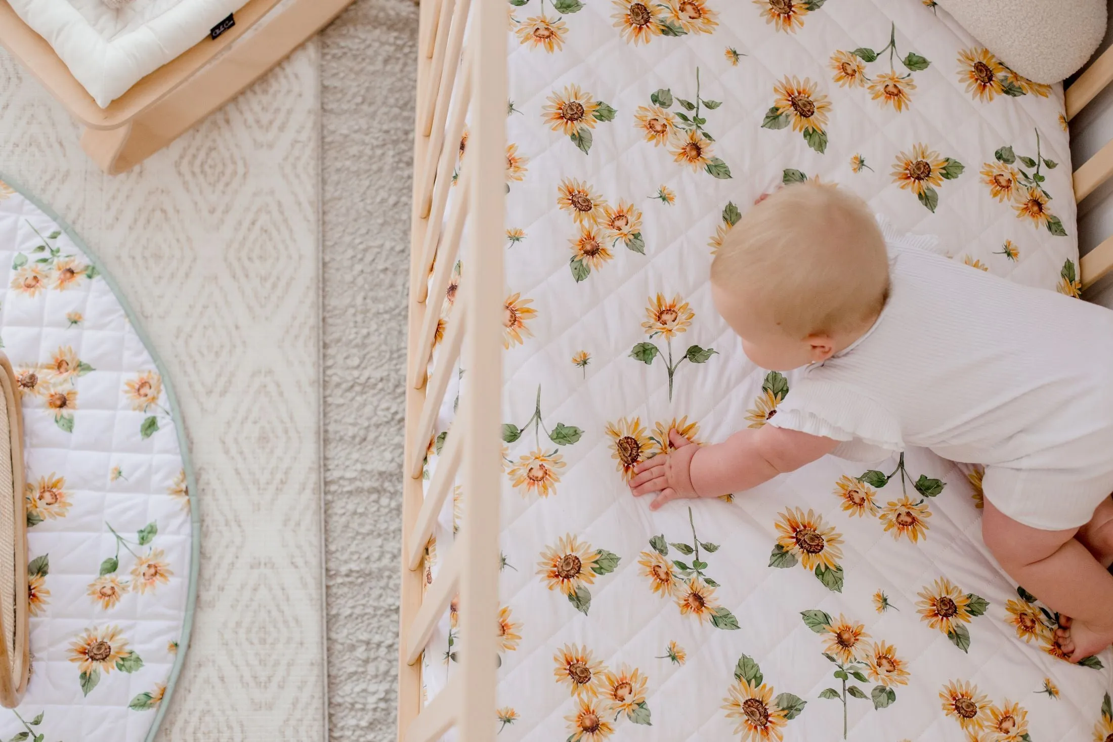 Bambella 2-in-1 Waterproof Cot Sheet & Mattress Protector | Sunny Days