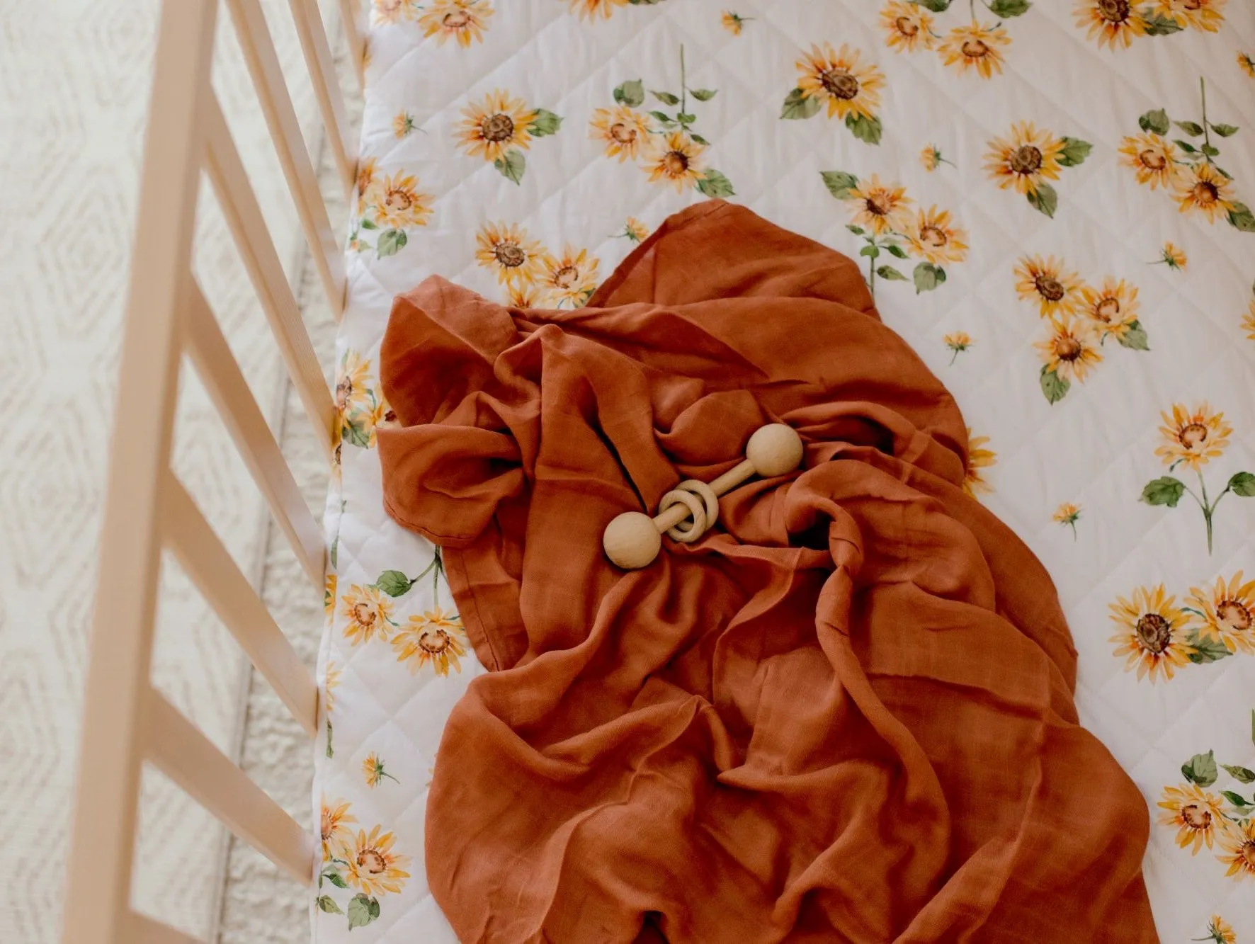 Bambella 2-in-1 Waterproof Cot Sheet & Mattress Protector | Sunny Days