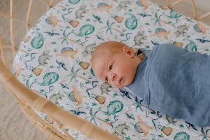 Bambella Waterproof Bassinet Sheet | Wild Dinos