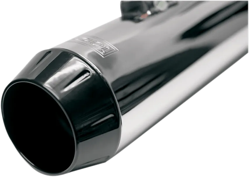 Bassani Manufacturing 1F572RB 4in. Slip-On Megaphone Muffler - Black w/ Black End Caps