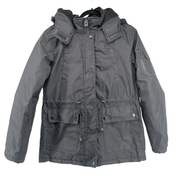Beverly Hills Polo Club Women’s Black Hooded Waterproof Winter Parka Coat Medium