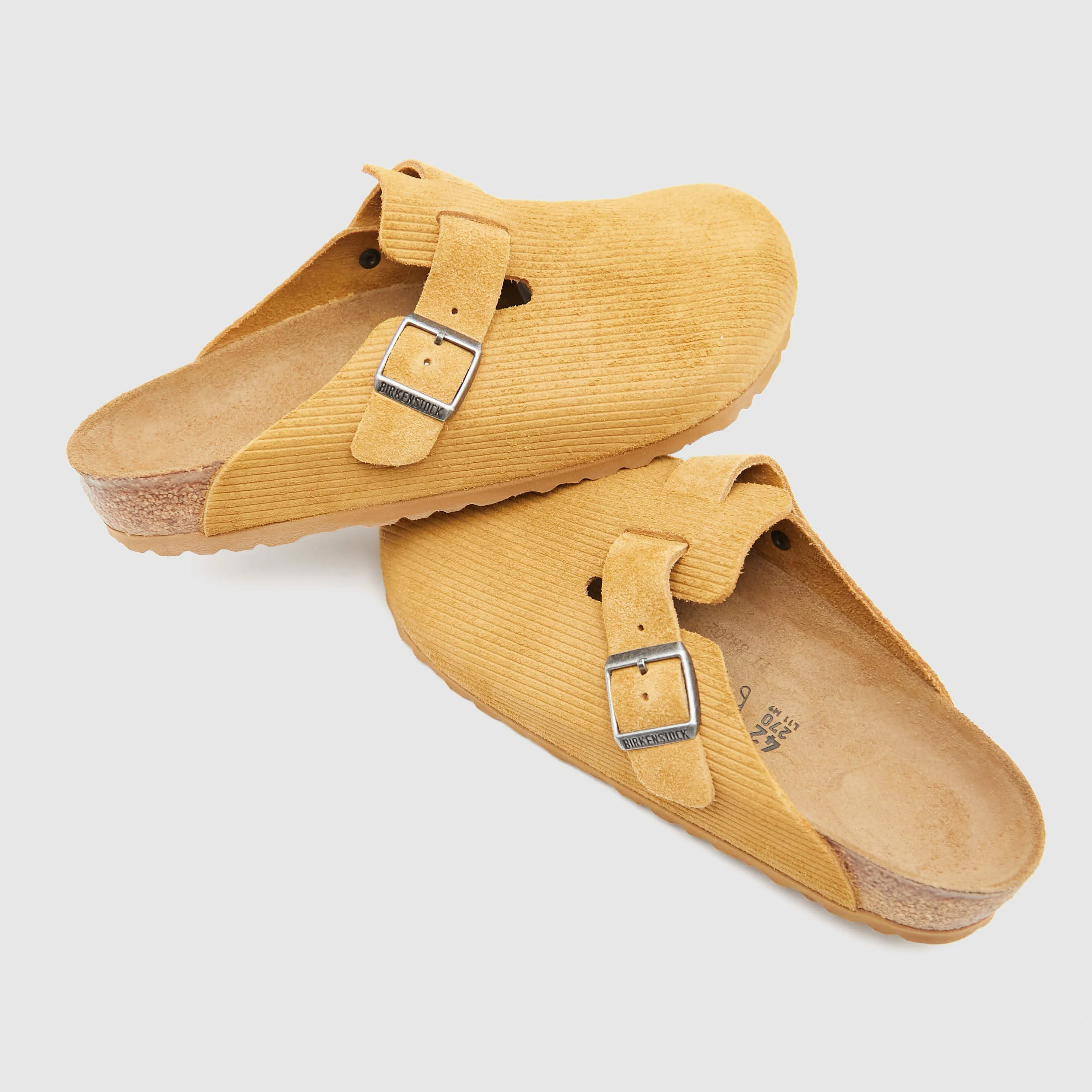 Birkenstock Boston Leather Corduroy Natural Clogs