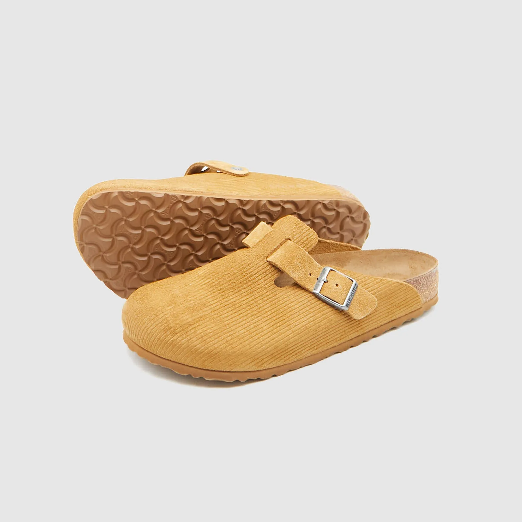 Birkenstock Boston Leather Corduroy Natural Clogs