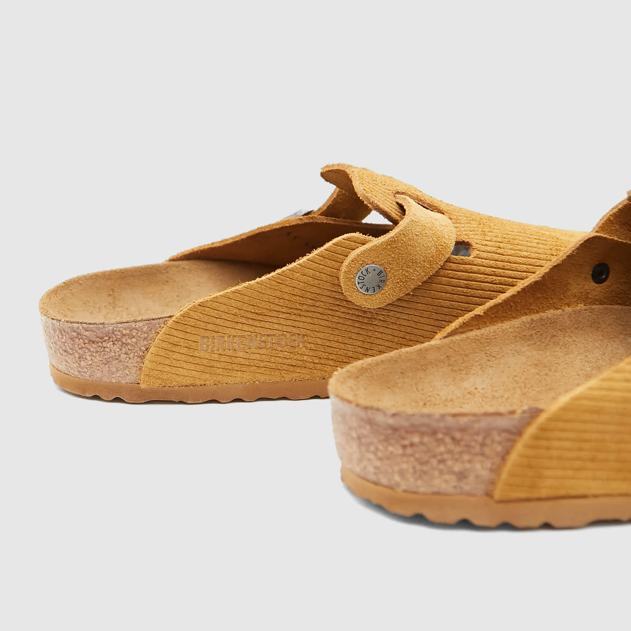 Birkenstock Boston Leather Corduroy Natural Clogs
