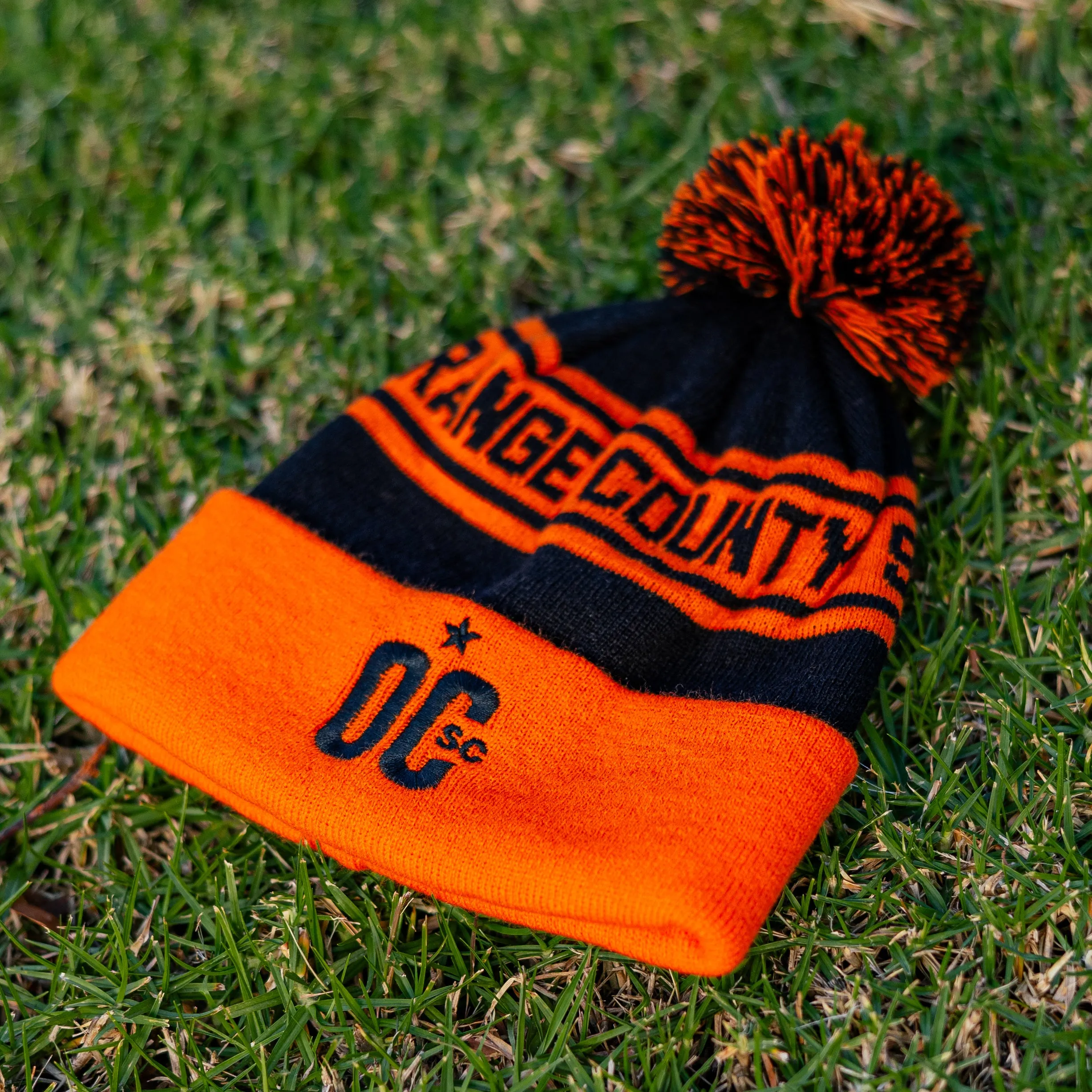 Black & Orange Knit Hat