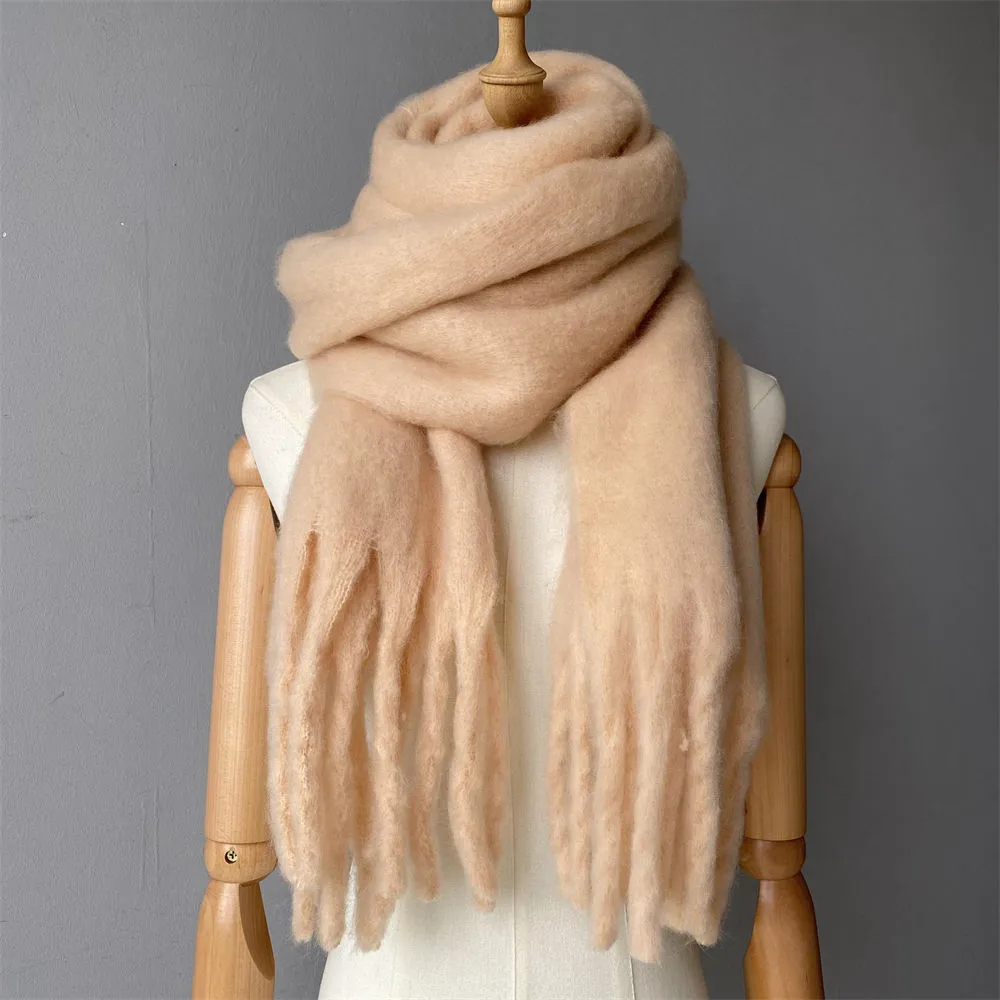 Black Mohair Winter Scarves
