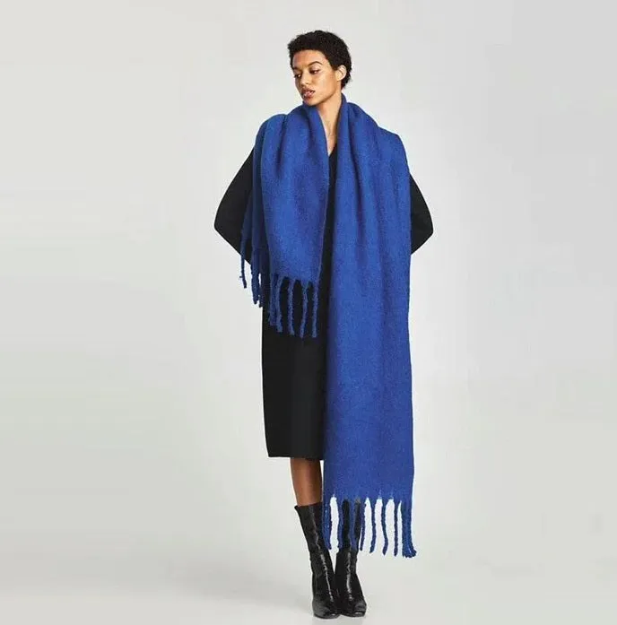 Black Mohair Winter Scarves