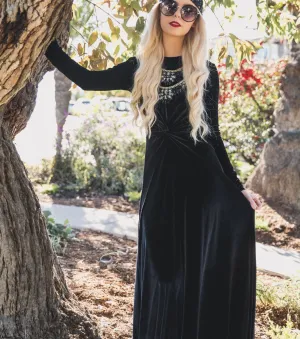 Black Velvet Knot Dress