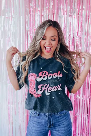 Boots Never Broke My Heart Graphic Tee - Black