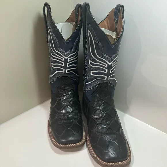 BOOTS TANNER MARK MONSTER FISH BLACK BLUE TMY205207