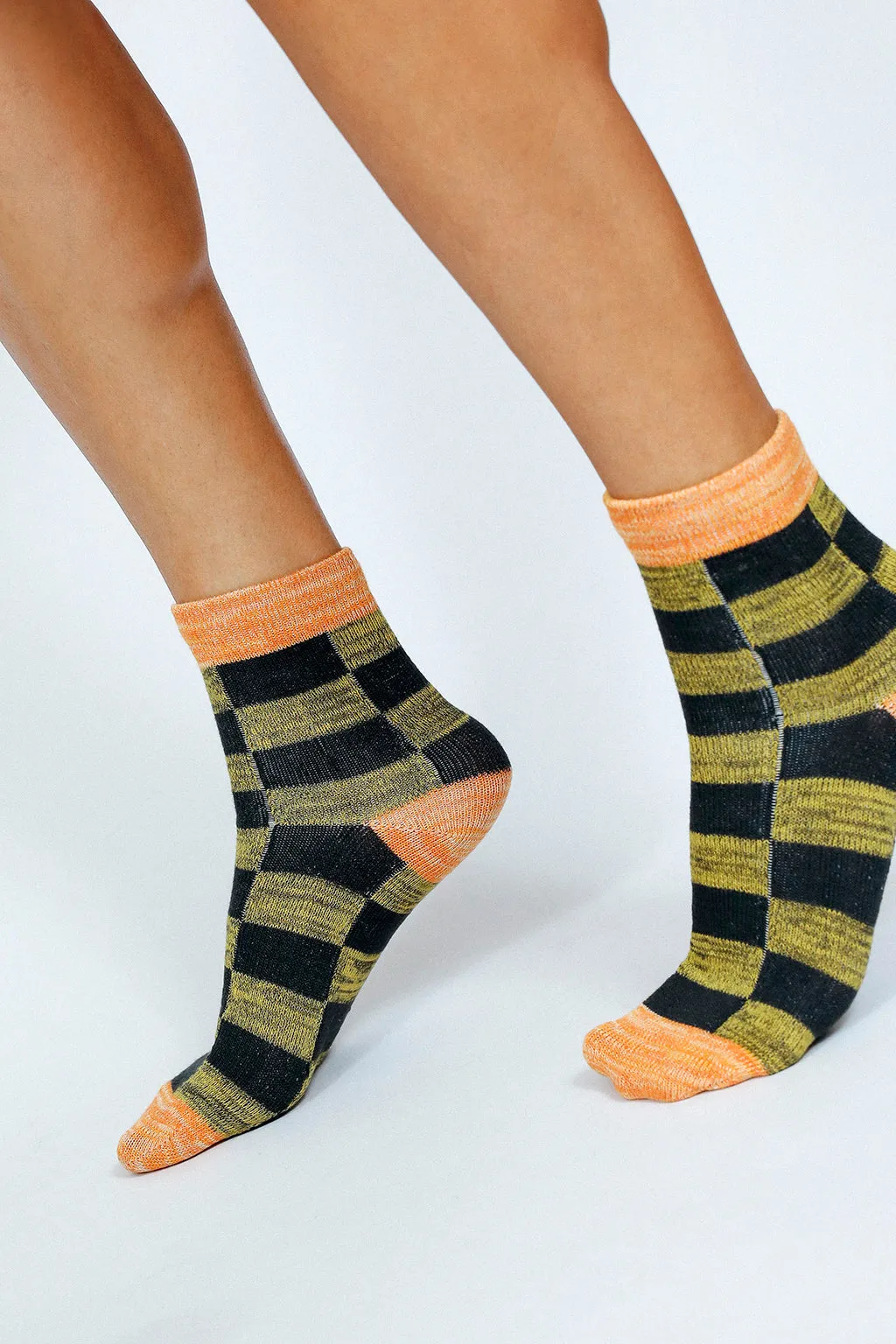 Boxy Checkered Ankle Sock