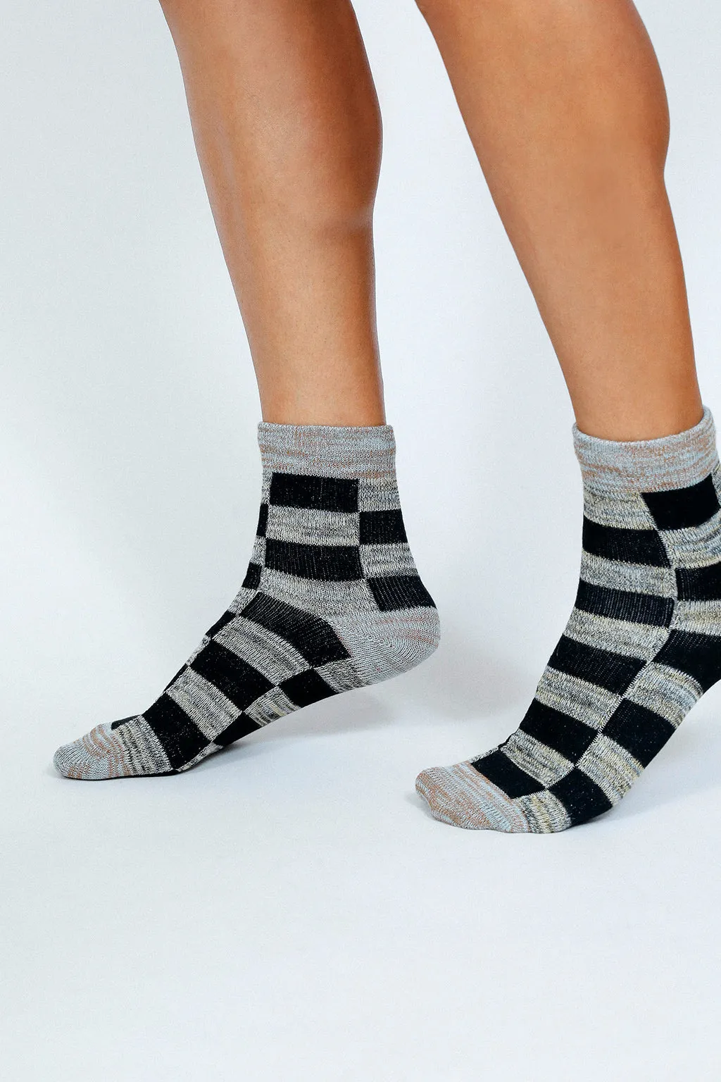 Boxy Checkered Ankle Sock