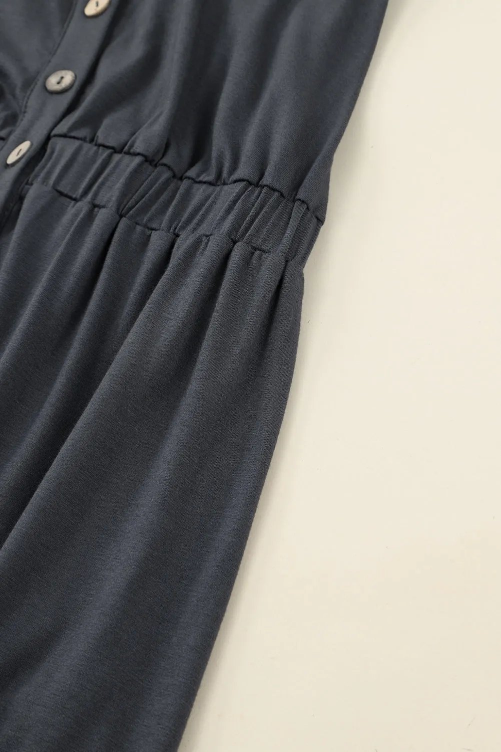 Button Up High Waist Long Sleeve Dress