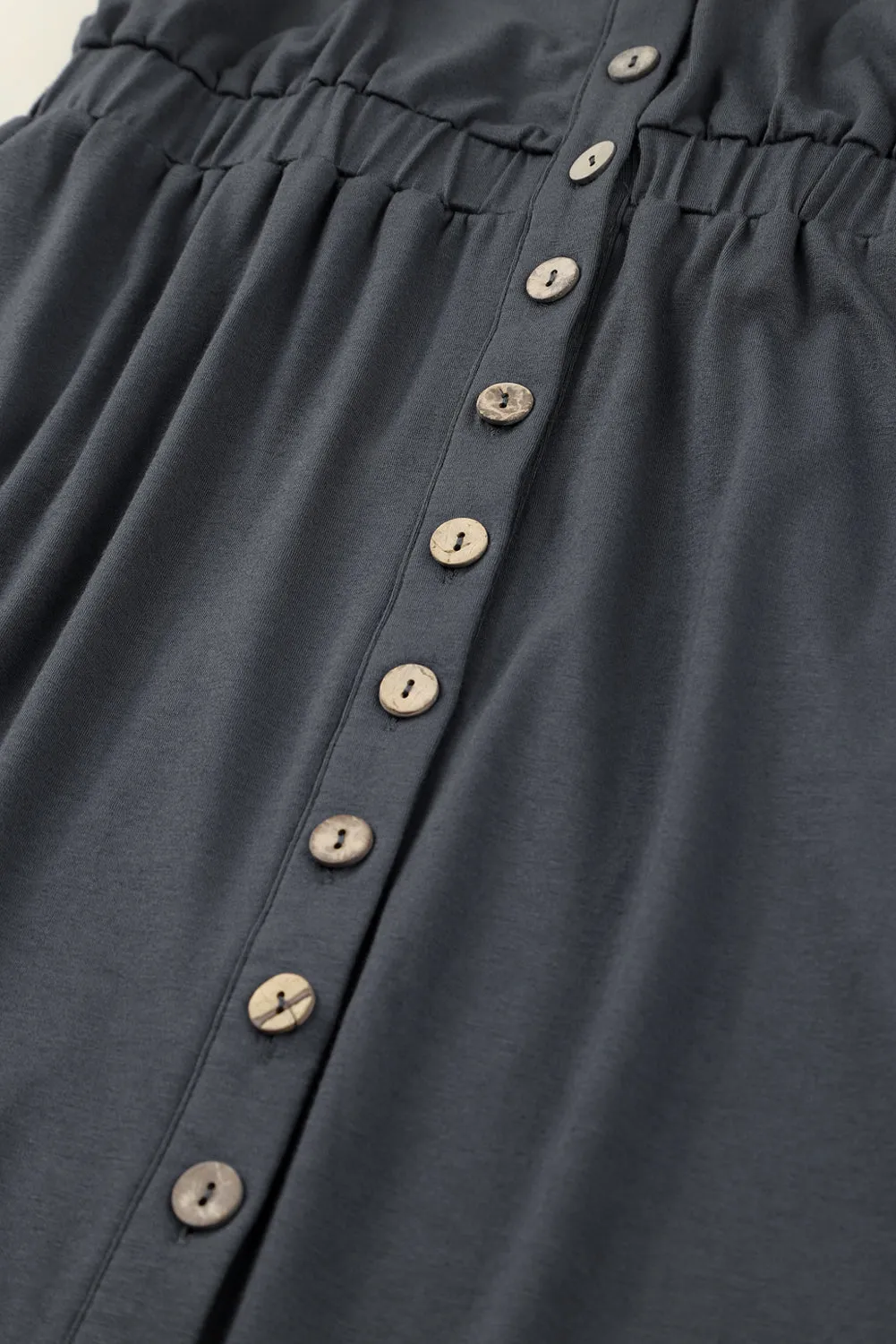 Button Up High Waist Long Sleeve Dress