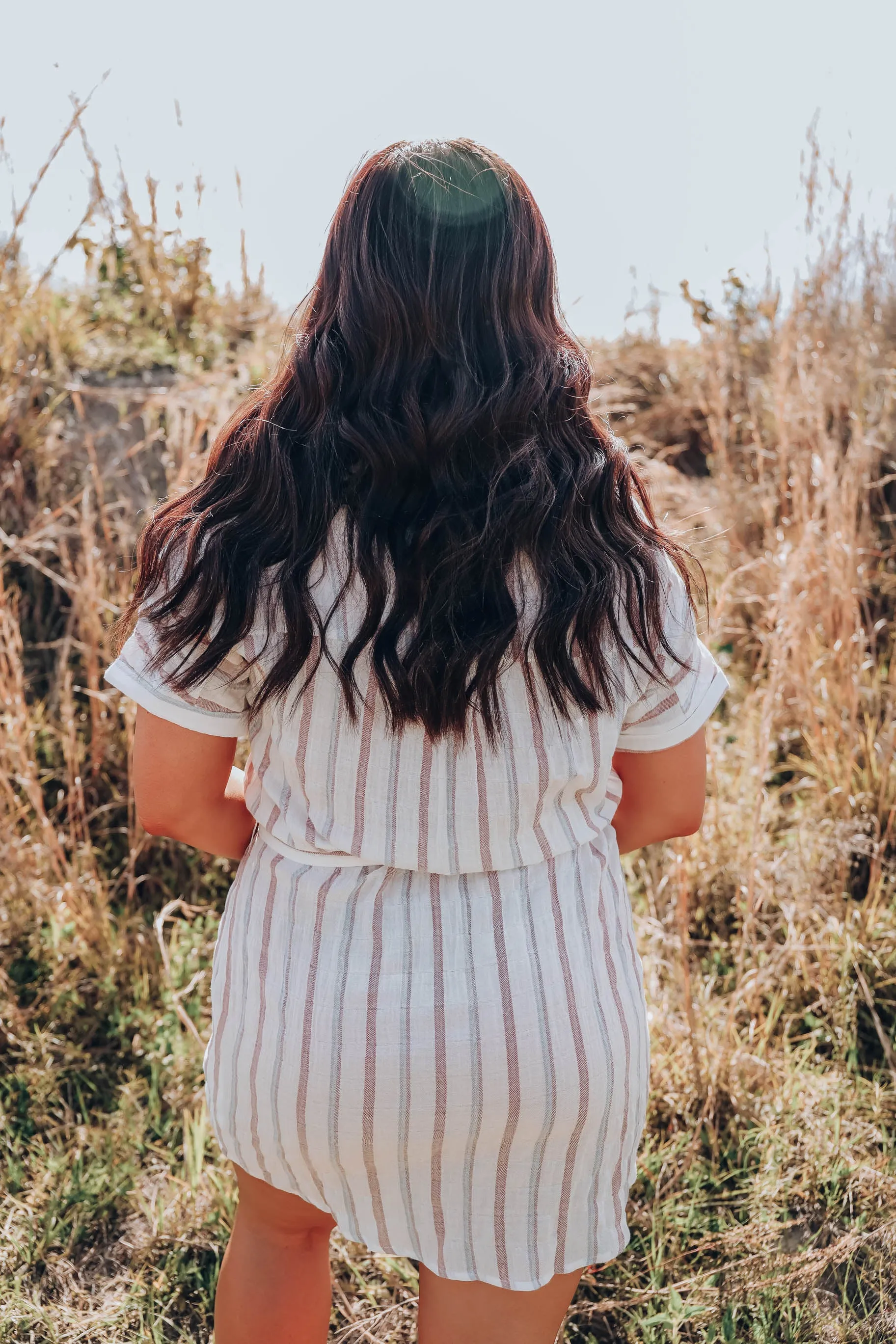 Button Up Mini Shirt Dress - White