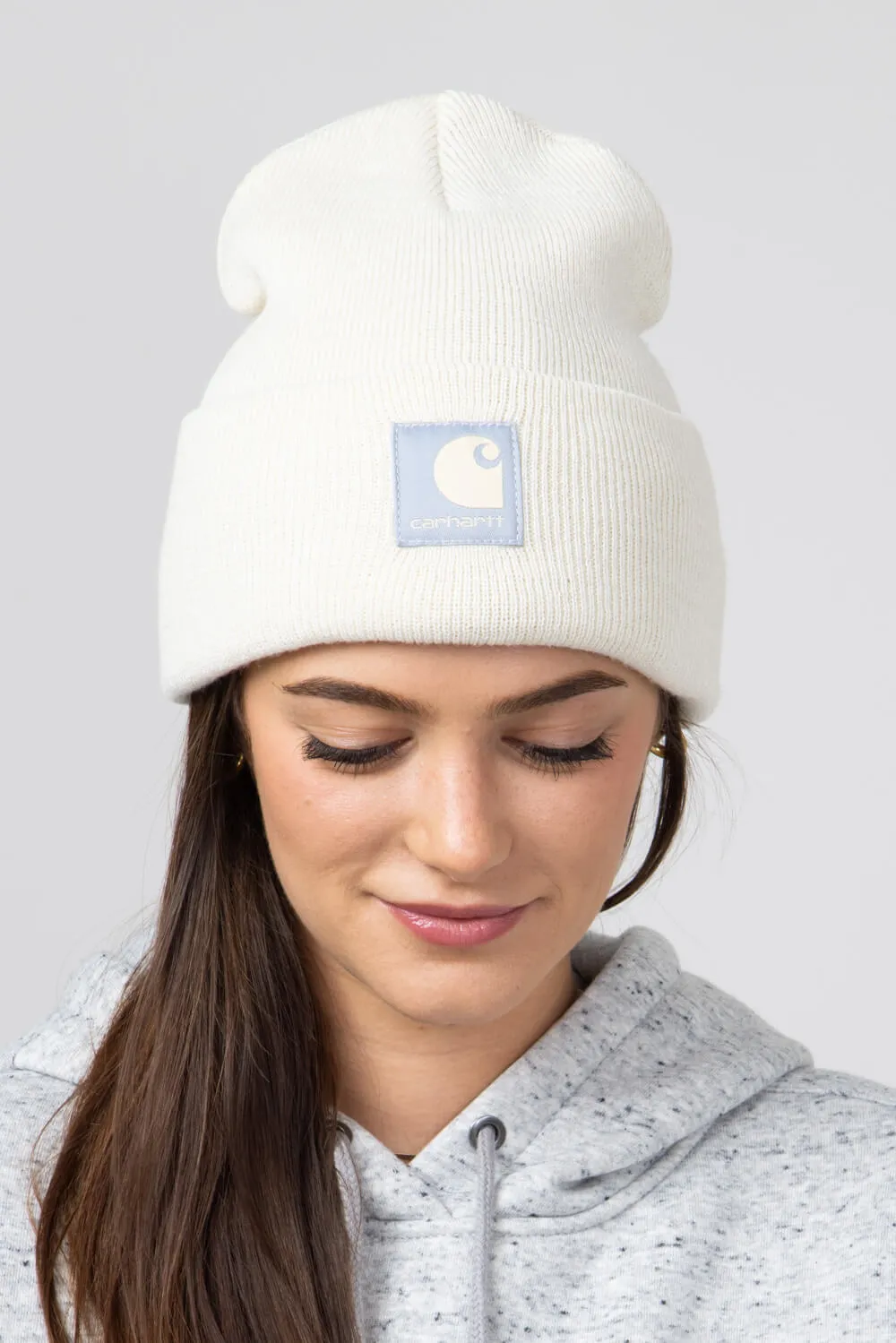 Carhartt Knit Satin Lined Beanies for Women in Oat Milk | 106425-A16
