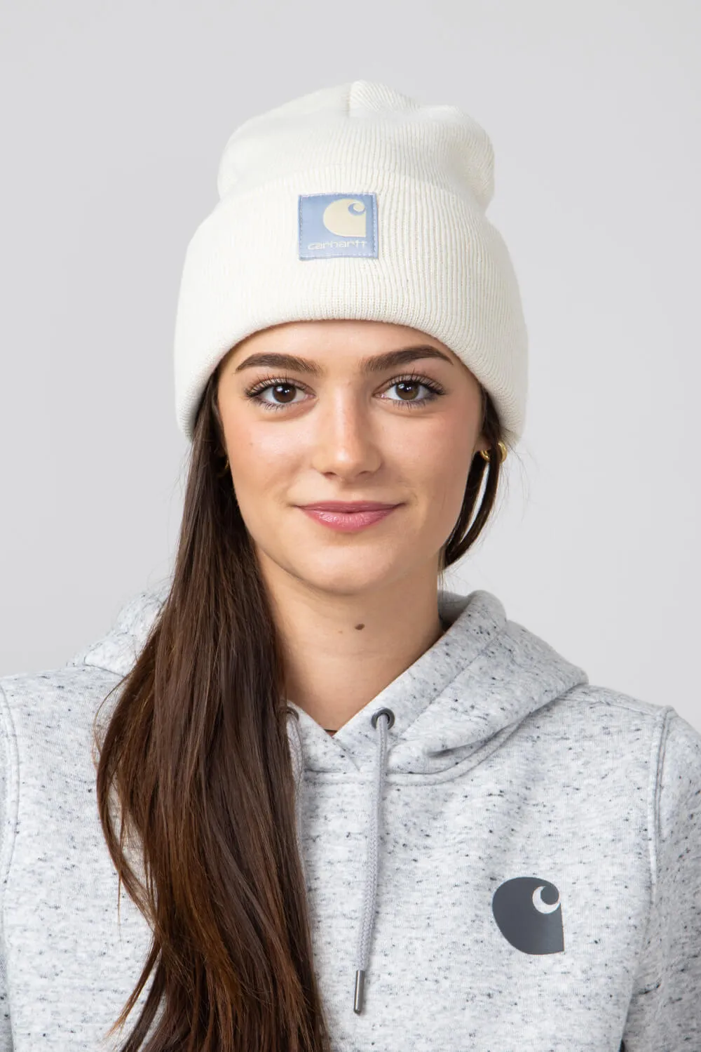 Carhartt Knit Satin Lined Beanies for Women in Oat Milk | 106425-A16