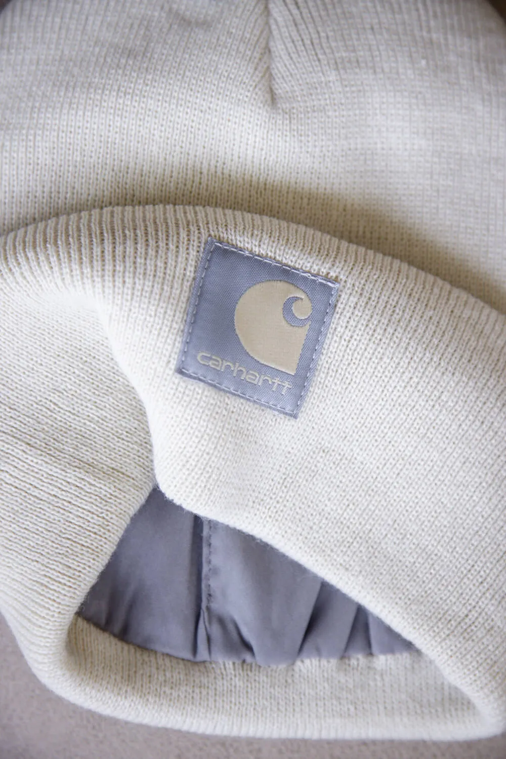 Carhartt Knit Satin Lined Beanies for Women in Oat Milk | 106425-A16
