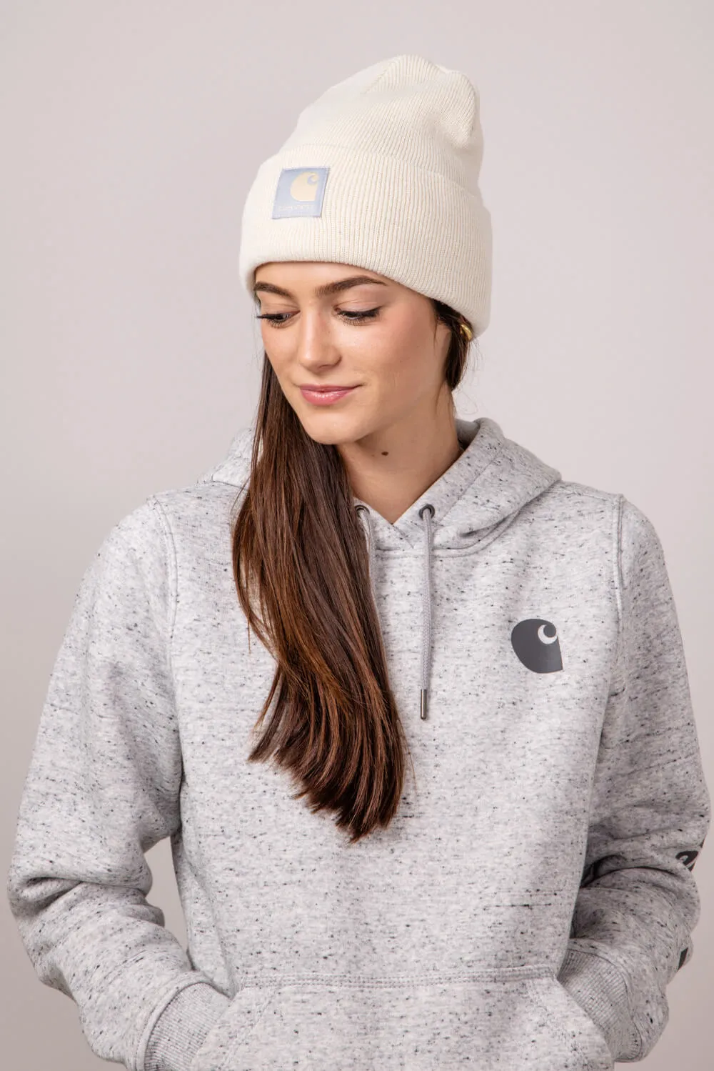 Carhartt Knit Satin Lined Beanies for Women in Oat Milk | 106425-A16