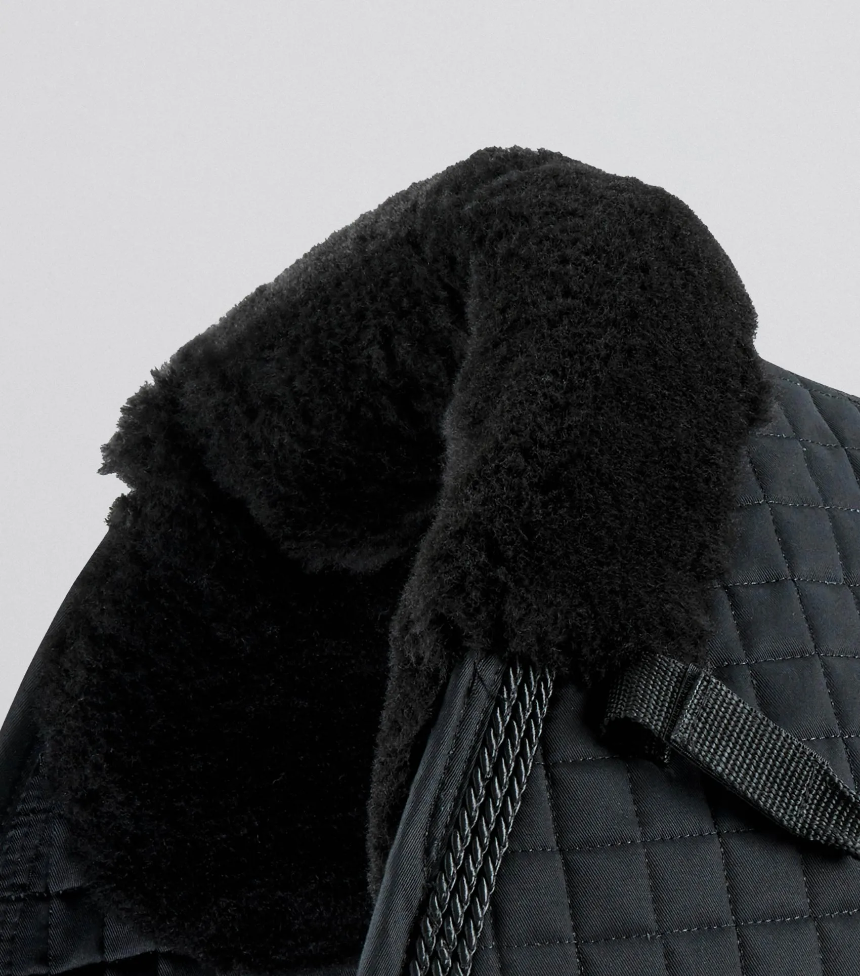 Close Contact Merino Wool European Saddle Pad - GP/Jump Square Black/Black Wool