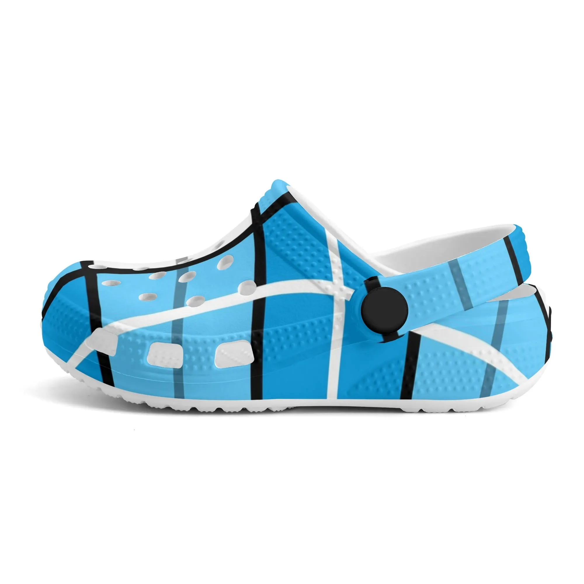 ✨'Clyde Sky Blue' Happy Tartan ® Kids Classic Clogs✨