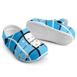 ✨'Clyde Sky Blue' Happy Tartan ® Kids Classic Clogs✨