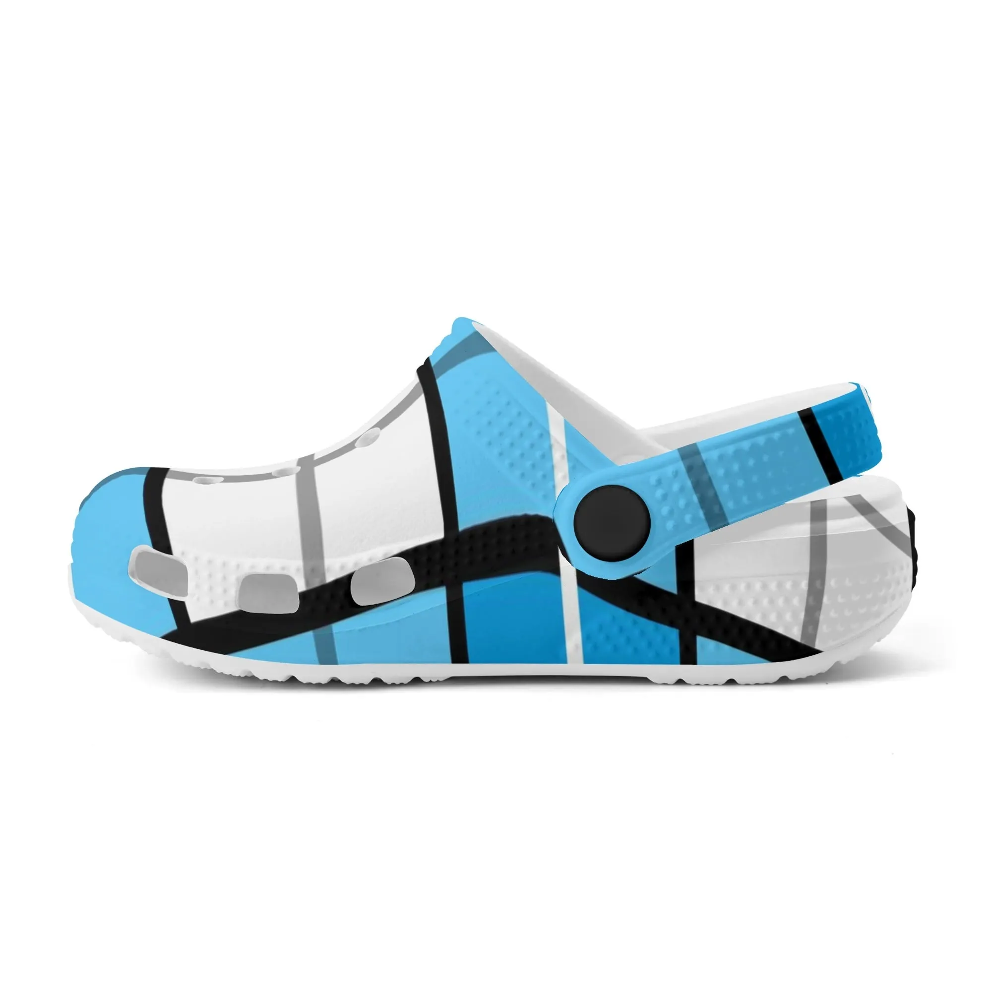 ✨'Clyde Sky Blue' Happy Tartan ® Kids Classic Clogs✨