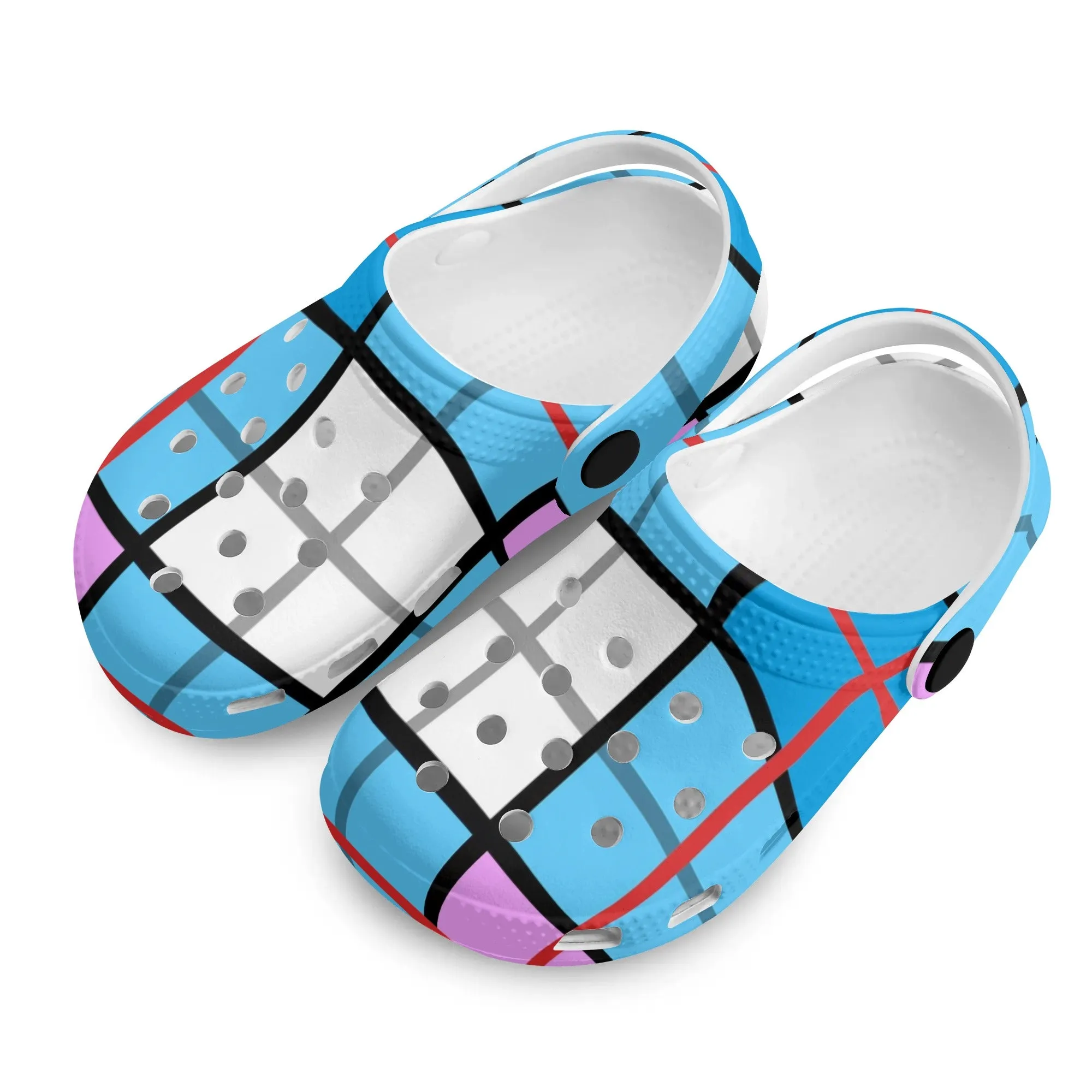 ✨'Clyde Sky Candy' Happy Tartan ® Kids Classic Clogs✨