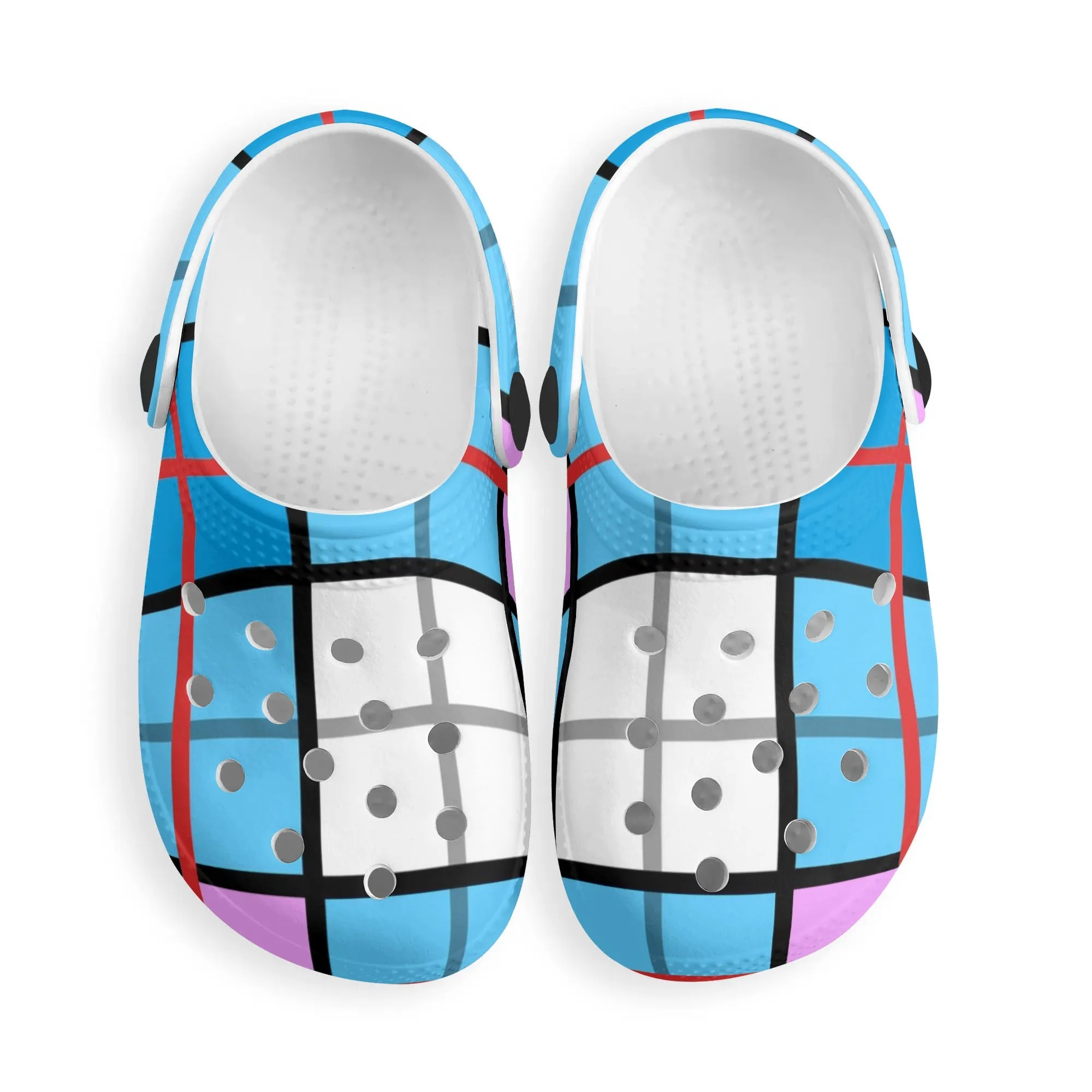 ✨'Clyde Sky Candy' Happy Tartan ® Kids Classic Clogs✨