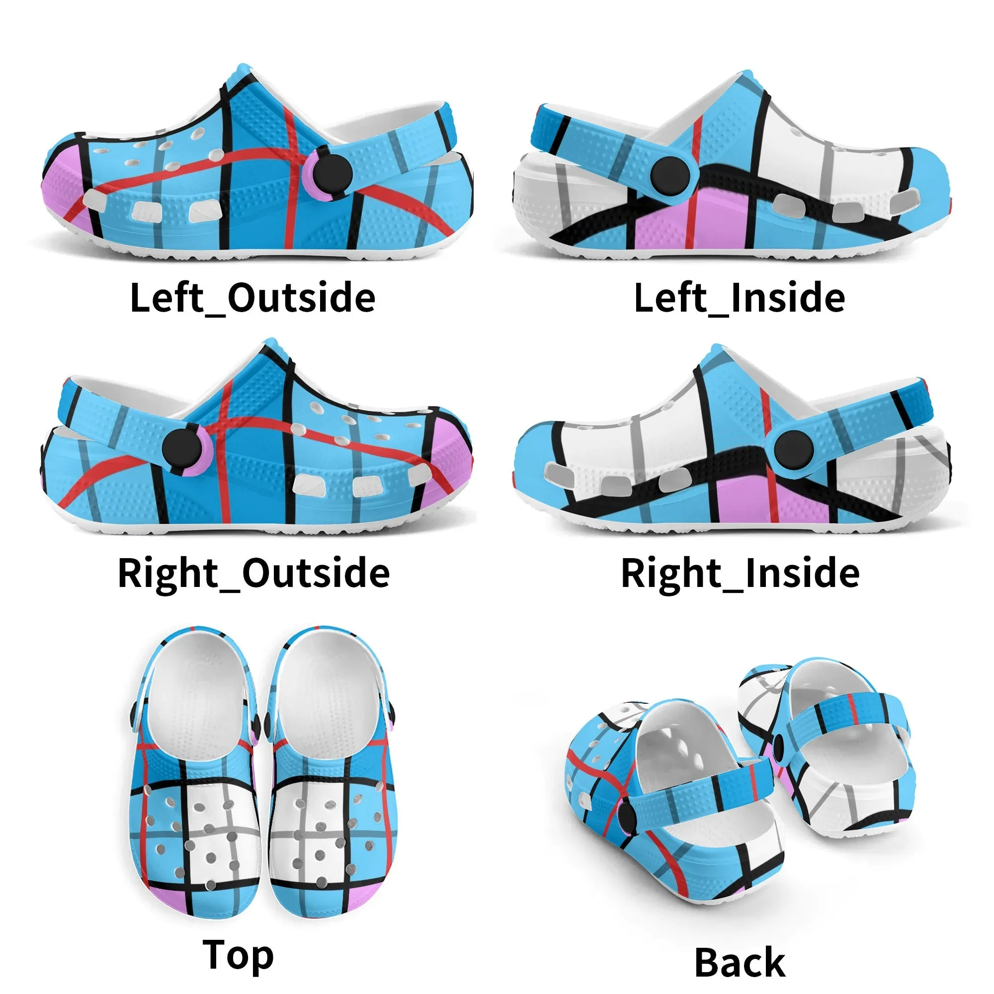 ✨'Clyde Sky Candy' Happy Tartan ® Kids Classic Clogs✨