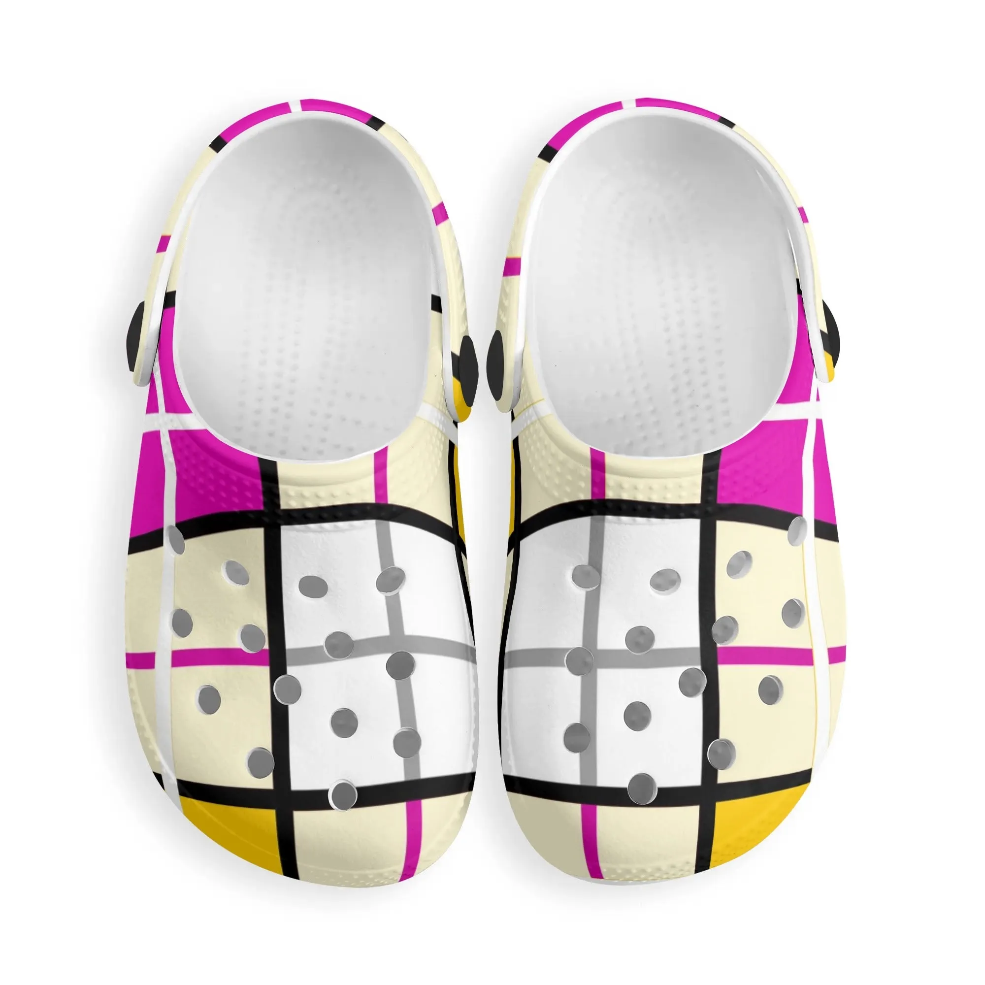 ✨'Clyde Sky Rhubarb' Happy Tartan ® Kids Classic Clogs✨