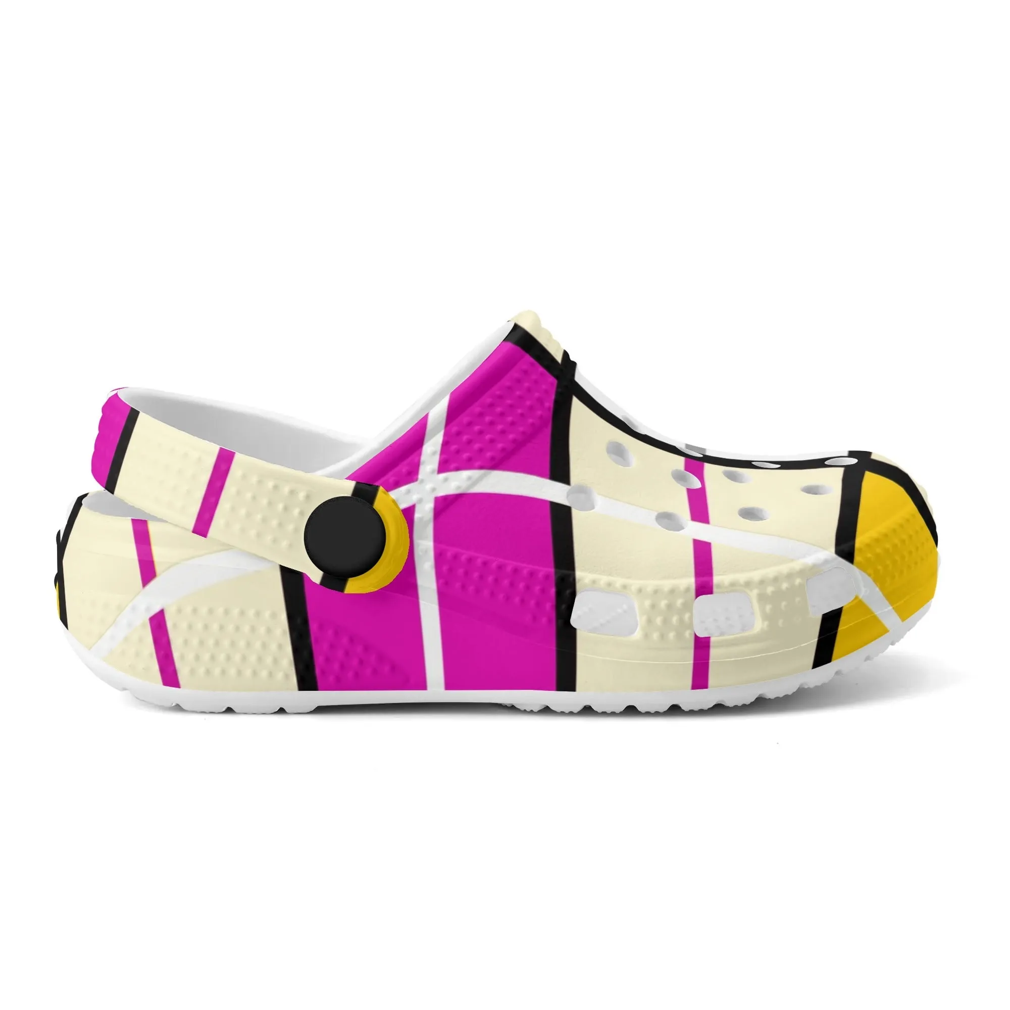 ✨'Clyde Sky Rhubarb' Happy Tartan ® Kids Classic Clogs✨