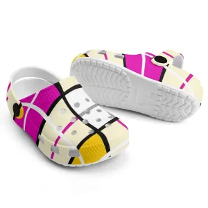 ✨'Clyde Sky Rhubarb' Happy Tartan ® Kids Classic Clogs✨