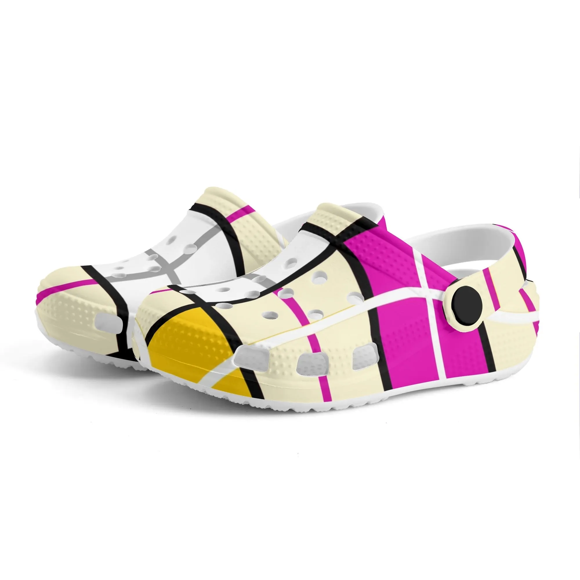 ✨'Clyde Sky Rhubarb' Happy Tartan ® Kids Classic Clogs✨
