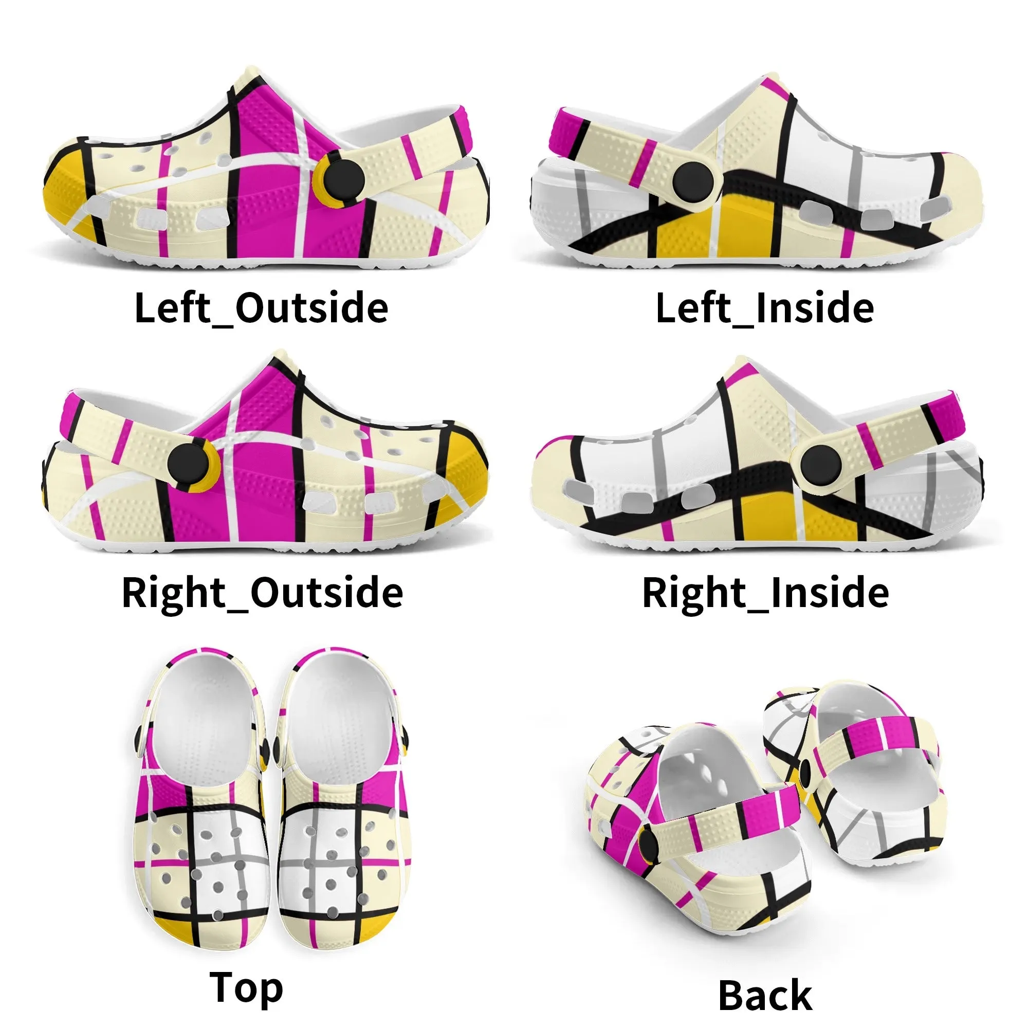 ✨'Clyde Sky Rhubarb' Happy Tartan ® Kids Classic Clogs✨