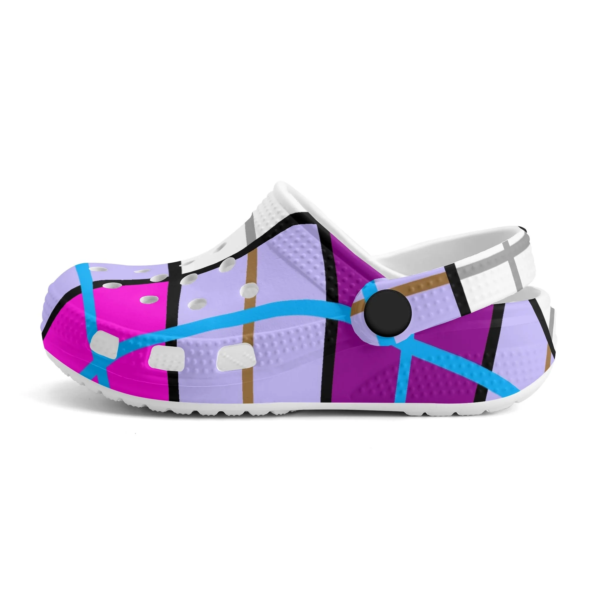 ✨'Clyde Sky Sweet' Happy Tartan® Kids Classic Clogs✨