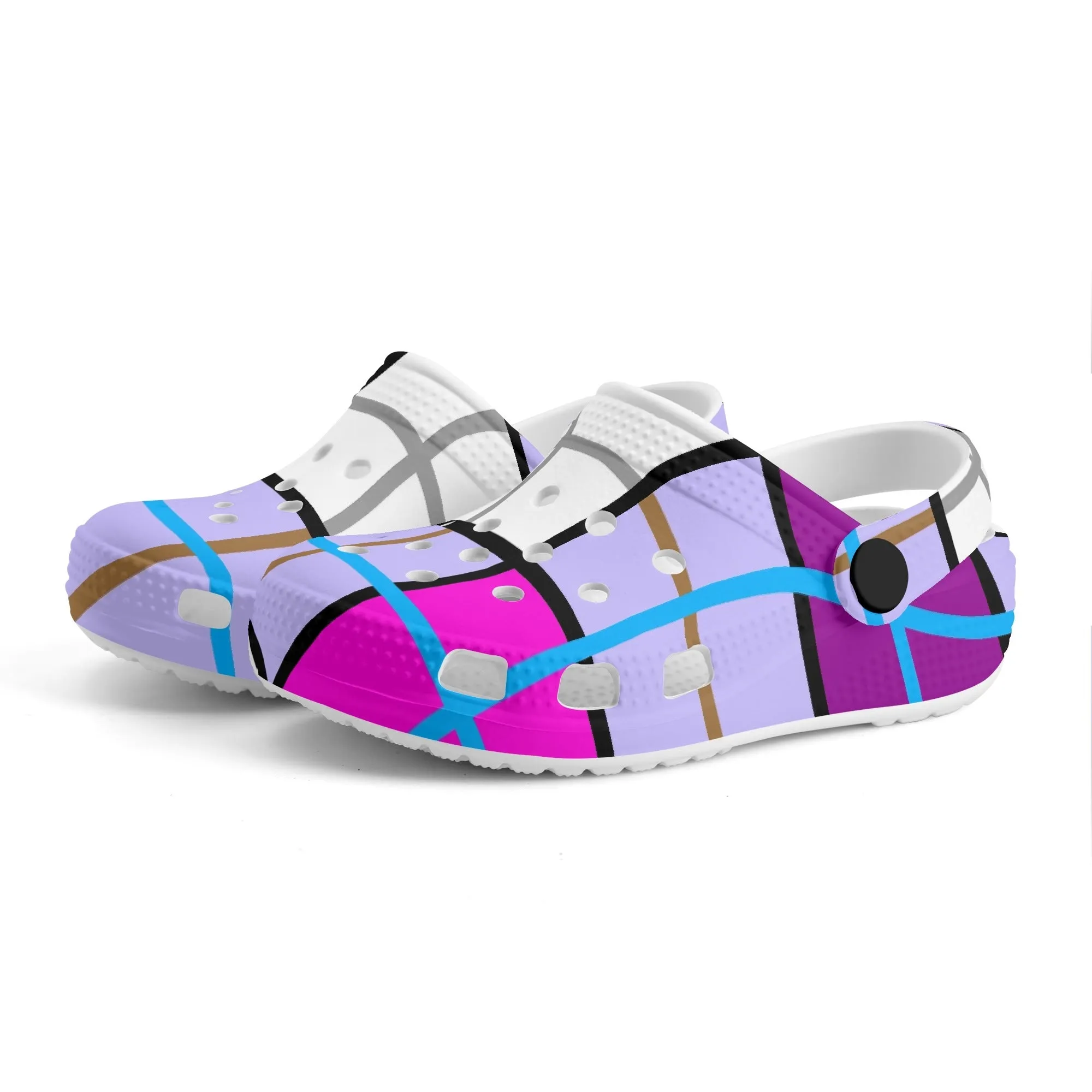 ✨'Clyde Sky Sweet' Happy Tartan® Kids Classic Clogs✨