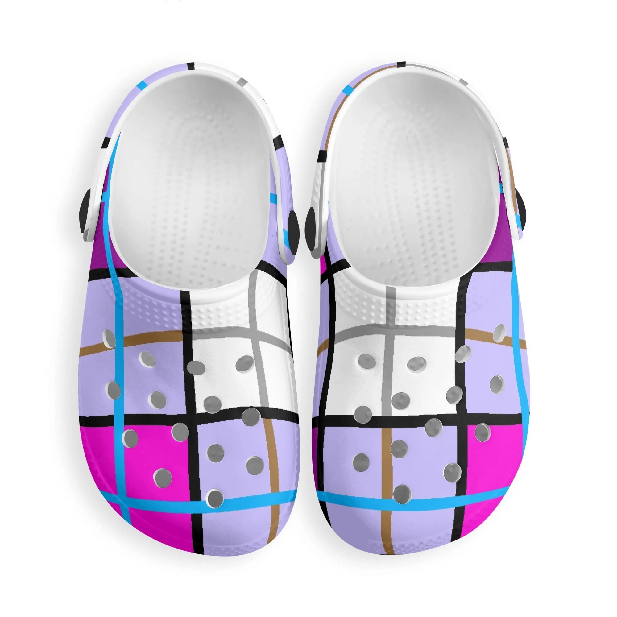 ✨'Clyde Sky Sweet' Happy Tartan® Kids Classic Clogs✨