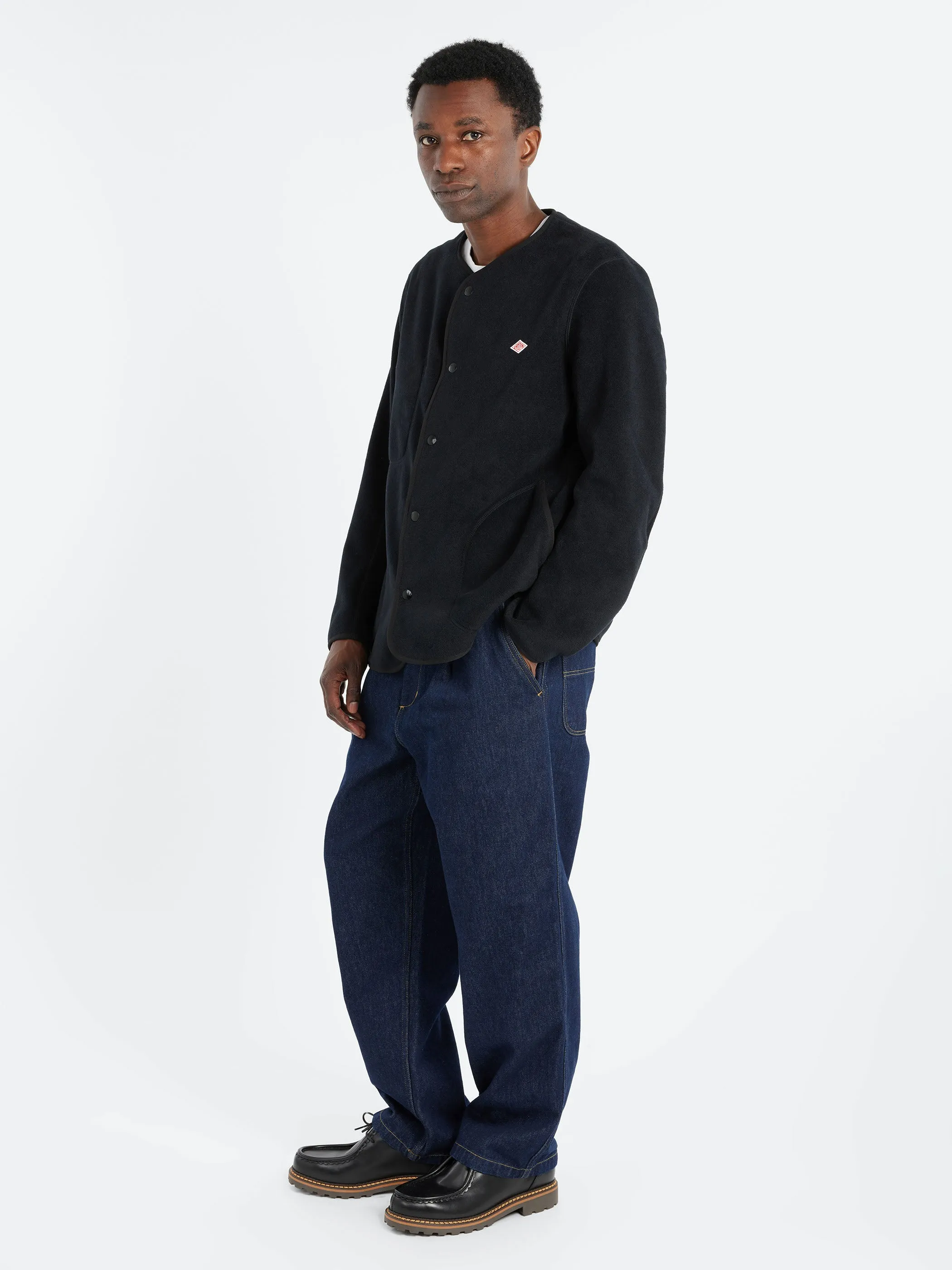 Collarless Fleece Jacket